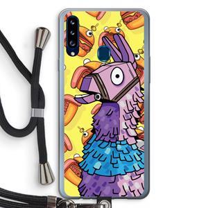 CaseCompany Loot Burger: Samsung Galaxy A20s Transparant Hoesje met koord