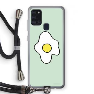 CaseCompany Spiegelei: Samsung Galaxy A21s Transparant Hoesje met koord