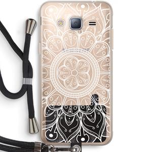 CaseCompany Roses Are Red: Samsung Galaxy J3 (2016) Transparant Hoesje met koord