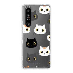 CaseCompany Katten: Sony Xperia 1 III Transparant Hoesje