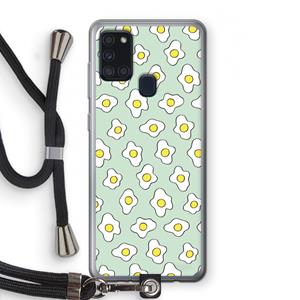 CaseCompany Spiegeleitjes: Samsung Galaxy A21s Transparant Hoesje met koord