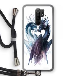 CaseCompany Yin Yang Dragons: Xiaomi Redmi 9 Transparant Hoesje met koord
