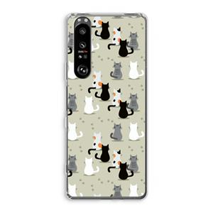 CaseCompany Katten: Sony Xperia 1 III Transparant Hoesje