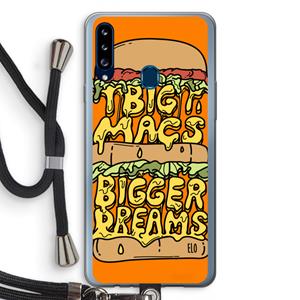 CaseCompany Big Macs Bigger Dreams: Samsung Galaxy A20s Transparant Hoesje met koord