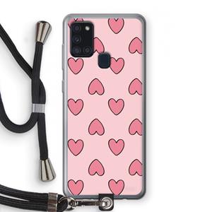 CaseCompany Ondersteboven verliefd: Samsung Galaxy A21s Transparant Hoesje met koord