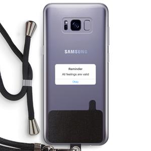 CaseCompany Reminder: Samsung Galaxy S8 Plus Transparant Hoesje met koord