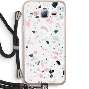 CaseCompany Terrazzo N°3: Samsung Galaxy J3 (2016) Transparant Hoesje met koord