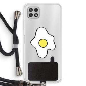 CaseCompany Spiegelei: Samsung Galaxy A22 4G Transparant Hoesje met koord