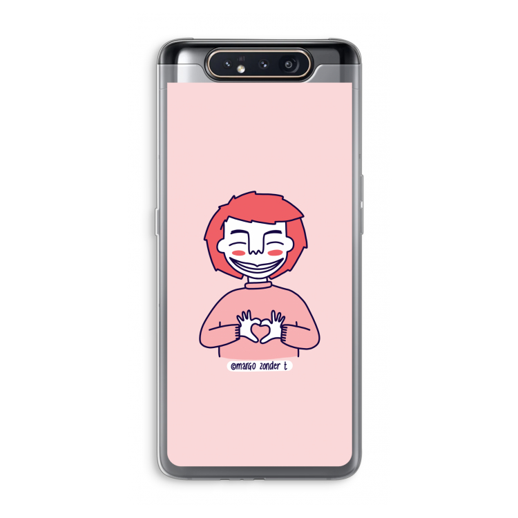 CaseCompany Hartje: Samsung Galaxy A80 Transparant Hoesje