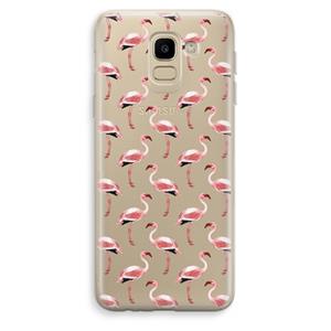 CaseCompany Flamingoprint groen: Samsung Galaxy J6 (2018) Transparant Hoesje