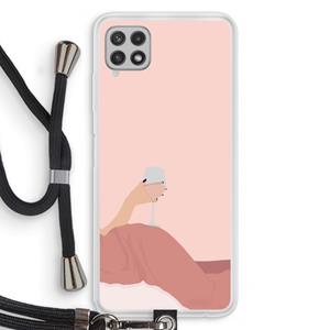 CaseCompany Wine: Samsung Galaxy A22 4G Transparant Hoesje met koord
