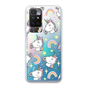 CaseCompany Rainbow Unicorn: Xiaomi Redmi 10 Transparant Hoesje