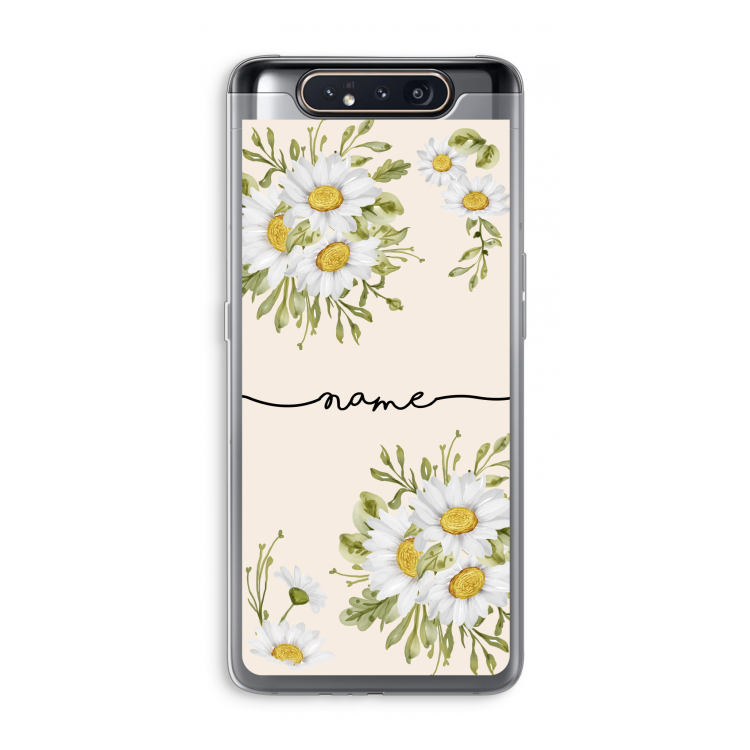 CaseCompany Daisies: Samsung Galaxy A80 Transparant Hoesje