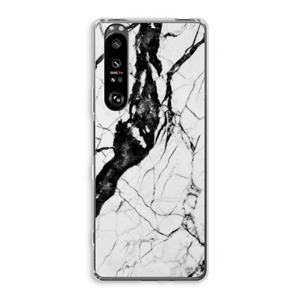 CaseCompany Witte marmer 2: Sony Xperia 1 III Transparant Hoesje