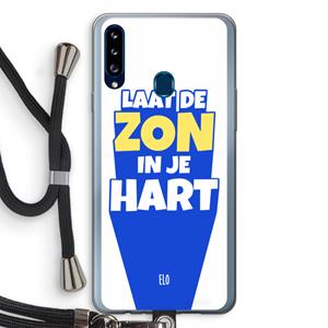 CaseCompany Laat de zon in je hart: Samsung Galaxy A20s Transparant Hoesje met koord
