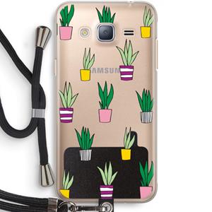 CaseCompany Sanseveria: Samsung Galaxy J3 (2016) Transparant Hoesje met koord