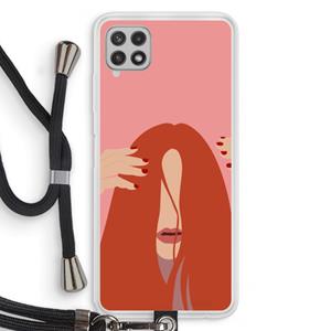 CaseCompany Woke up like this: Samsung Galaxy A22 4G Transparant Hoesje met koord