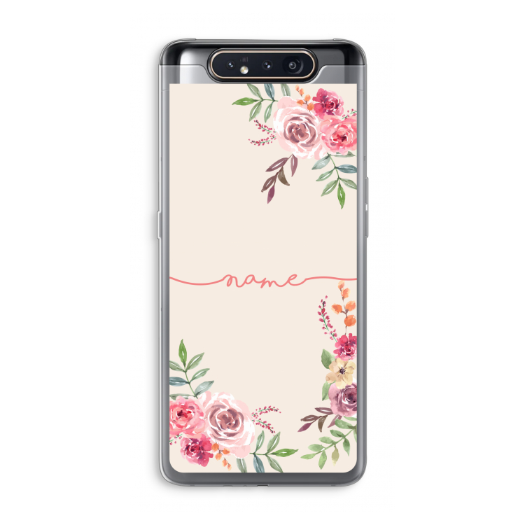 CaseCompany Rozen: Samsung Galaxy A80 Transparant Hoesje