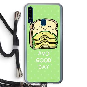CaseCompany Avo Good Day: Samsung Galaxy A20s Transparant Hoesje met koord