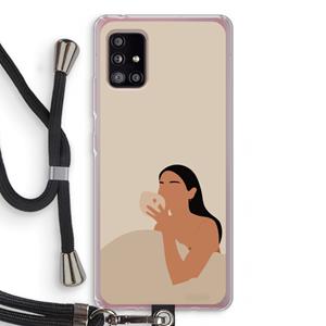 CaseCompany Fresh coffee: Samsung Galaxy A51 5G Transparant Hoesje met koord