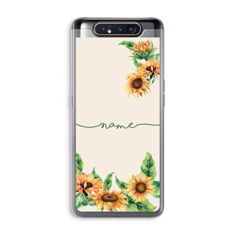 CaseCompany Zonnebloemen: Samsung Galaxy A80 Transparant Hoesje