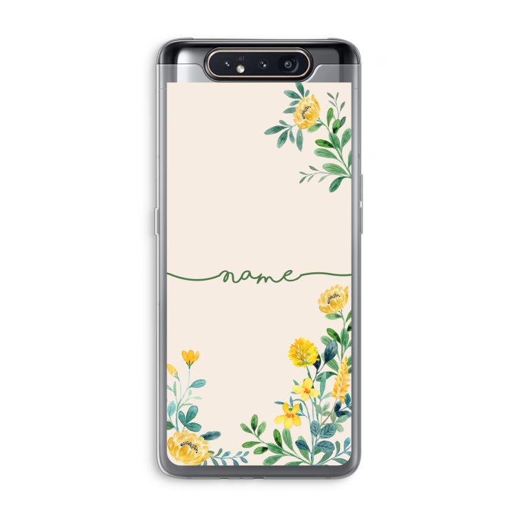 CaseCompany Gele bloemen: Samsung Galaxy A80 Transparant Hoesje