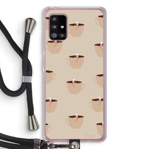 CaseCompany Morning coffee: Samsung Galaxy A51 5G Transparant Hoesje met koord