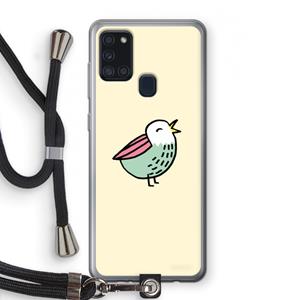 CaseCompany Birdy: Samsung Galaxy A21s Transparant Hoesje met koord