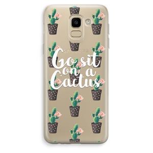 CaseCompany Cactus quote: Samsung Galaxy J6 (2018) Transparant Hoesje