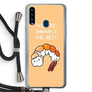 CaseCompany You're Shrimply The Best: Samsung Galaxy A20s Transparant Hoesje met koord
