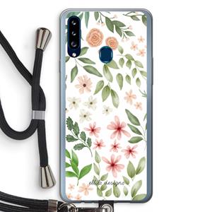 CaseCompany Botanical sweet flower heaven: Samsung Galaxy A20s Transparant Hoesje met koord