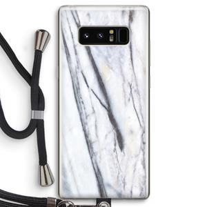 CaseCompany Gestreepte marmer: Samsung Galaxy Note 8 Transparant Hoesje met koord