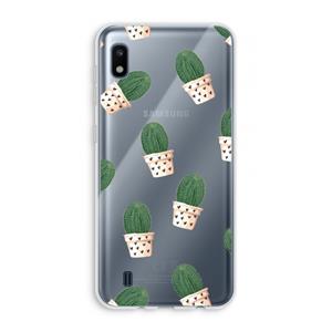 CaseCompany Cactusprint roze: Samsung Galaxy A10 Transparant Hoesje