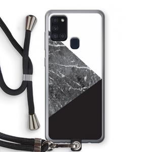 CaseCompany Combinatie marmer: Samsung Galaxy A21s Transparant Hoesje met koord