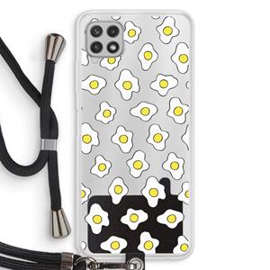 CaseCompany Spiegeleitjes: Samsung Galaxy A22 4G Transparant Hoesje met koord