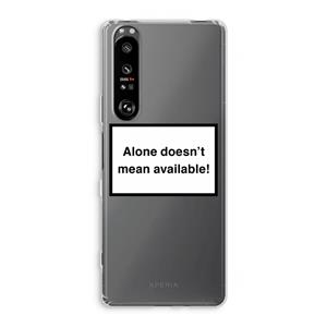 CaseCompany Alone: Sony Xperia 1 III Transparant Hoesje