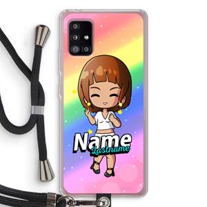 CaseCompany Chibi Maker vrouw: Samsung Galaxy A51 5G Transparant Hoesje met koord