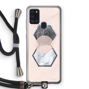 CaseCompany Creatieve toets: Samsung Galaxy A21s Transparant Hoesje met koord