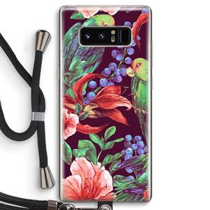 CaseCompany Papegaaien: Samsung Galaxy Note 8 Transparant Hoesje met koord