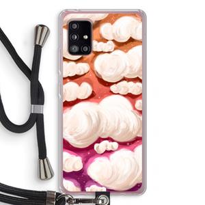 CaseCompany Katoen Wolken: Samsung Galaxy A51 5G Transparant Hoesje met koord