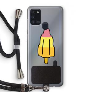 CaseCompany Raketijsje: Samsung Galaxy A21s Transparant Hoesje met koord