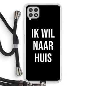 CaseCompany Ik wil naar huis - Zwart: Samsung Galaxy A22 4G Transparant Hoesje met koord
