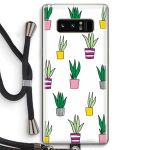 CaseCompany Sanseveria: Samsung Galaxy Note 8 Transparant Hoesje met koord