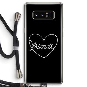 CaseCompany Friends heart black: Samsung Galaxy Note 8 Transparant Hoesje met koord