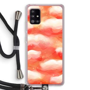 CaseCompany Lichte Wolken: Samsung Galaxy A51 5G Transparant Hoesje met koord