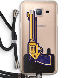 CaseCompany Pew Pew Pew: Samsung Galaxy J3 (2016) Transparant Hoesje met koord
