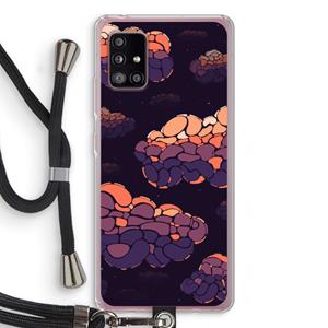CaseCompany Patroon Wolken: Samsung Galaxy A51 5G Transparant Hoesje met koord