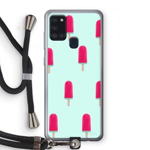 CaseCompany Waterijsje: Samsung Galaxy A21s Transparant Hoesje met koord