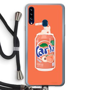 CaseCompany S(peach)less: Samsung Galaxy A20s Transparant Hoesje met koord