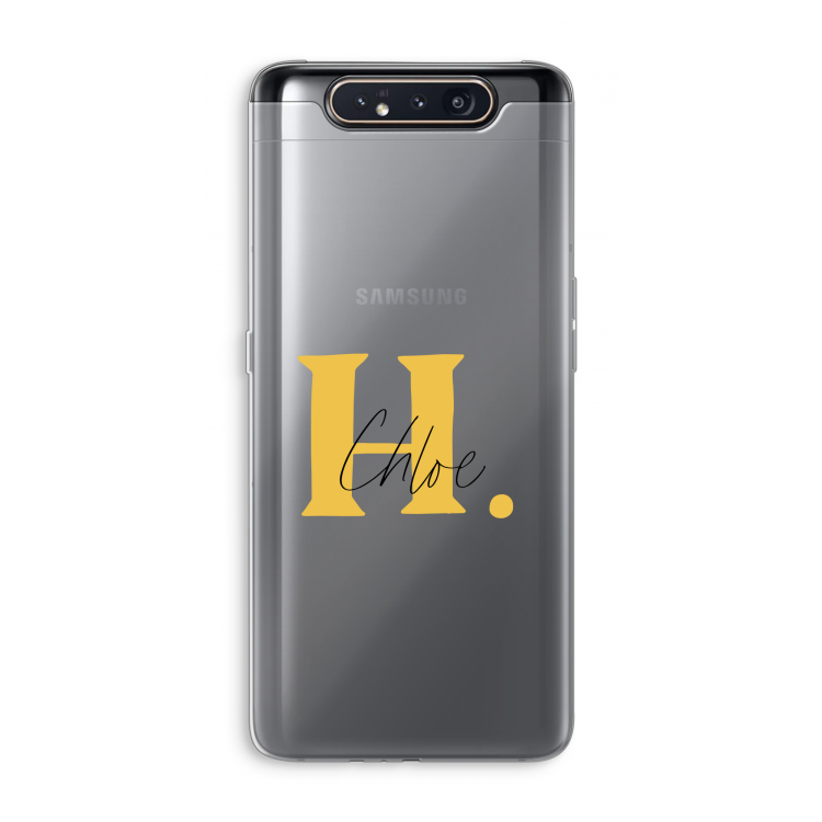 CaseCompany Amber Script: Samsung Galaxy A80 Transparant Hoesje